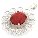 Red Ruby Sapphire Pendant 925 Sterling Silver Bride Wedding Gift