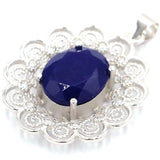 Red Ruby Sapphire Pendant 925 Sterling Silver Bride Wedding Gift