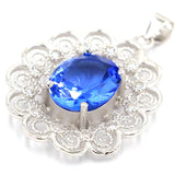 Hollow Real Green Emerald Created Rhodolite Garnet Violet Tanzanite Pendant