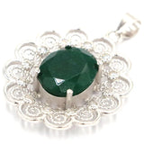 Hollow Real Green Emerald Created Rhodolite Garnet Violet Tanzanite Pendant