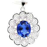 Hollow Real Green Emerald Created Rhodolite Garnet Violet Tanzanite Pendant