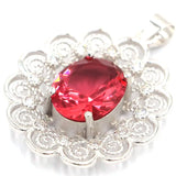 Hollow Real Green Emerald Created Rhodolite Garnet Violet Tanzanite Pendant