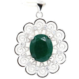 Hollow Real Green Emerald Created Rhodolite Garnet Violet Tanzanite Pendant