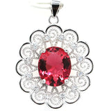 Hollow Real Green Emerald Created Rhodolite Garnet Violet Tanzanite Pendant