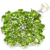 Green Peridot Aquamarine Pink Tourmaline CZ 925 Silver Pendant
