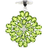 Green Peridot Aquamarine Pink Tourmaline CZ 925 Silver Pendant