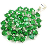 Tourmaline Peridot Tanzanite Emerald Pendant 925 Silver Wedding Gift