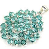 Princess Cut Aquamarine Pink Tourmaline Wedding Pendant