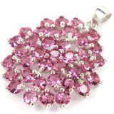 Princess Cut Aquamarine Pink Tourmaline Wedding Pendant