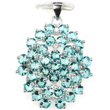 Princess Cut Aquamarine Pink Tourmaline Wedding Pendant