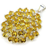 Princess Cut Golden Citrine Violet Tanzanite Sterling Silver Pendant
