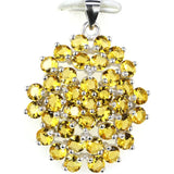Princess Cut Golden Citrine Violet Tanzanite Sterling Silver Pendant