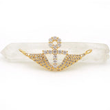 Micro Pave Clear CZ Wings & Cross Charm for DIY Necklaces
