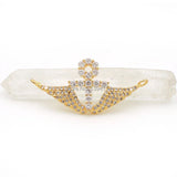 Micro Pave Clear CZ Wings & Cross Charm for DIY Necklaces
