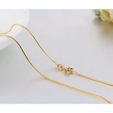 Brass Thin Snake Chain Short Choker Necklace for Women Girls