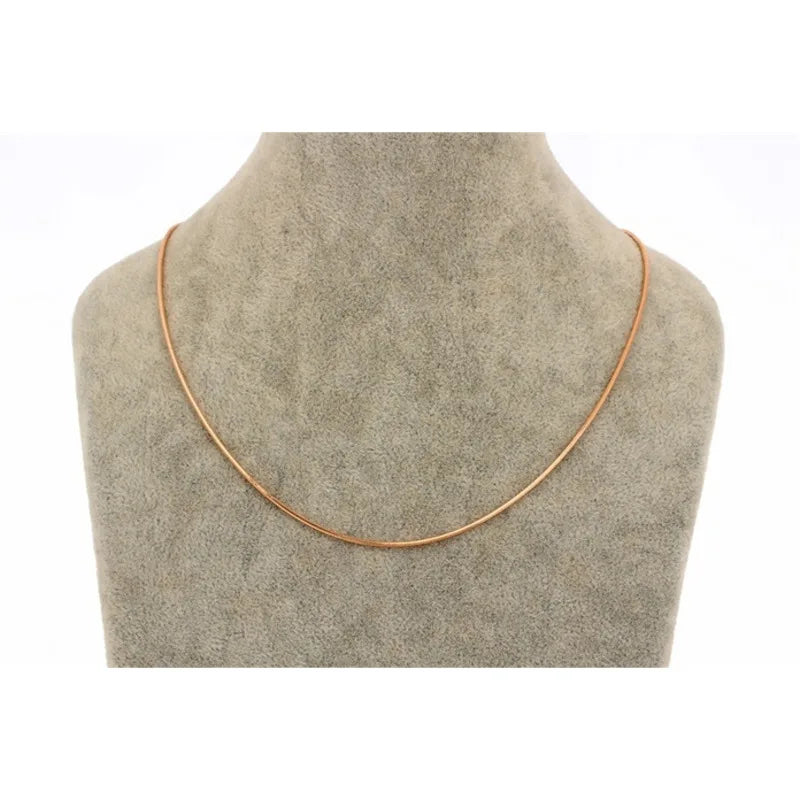Brass Thin Snake Chain Short Choker Necklace for Women Girls