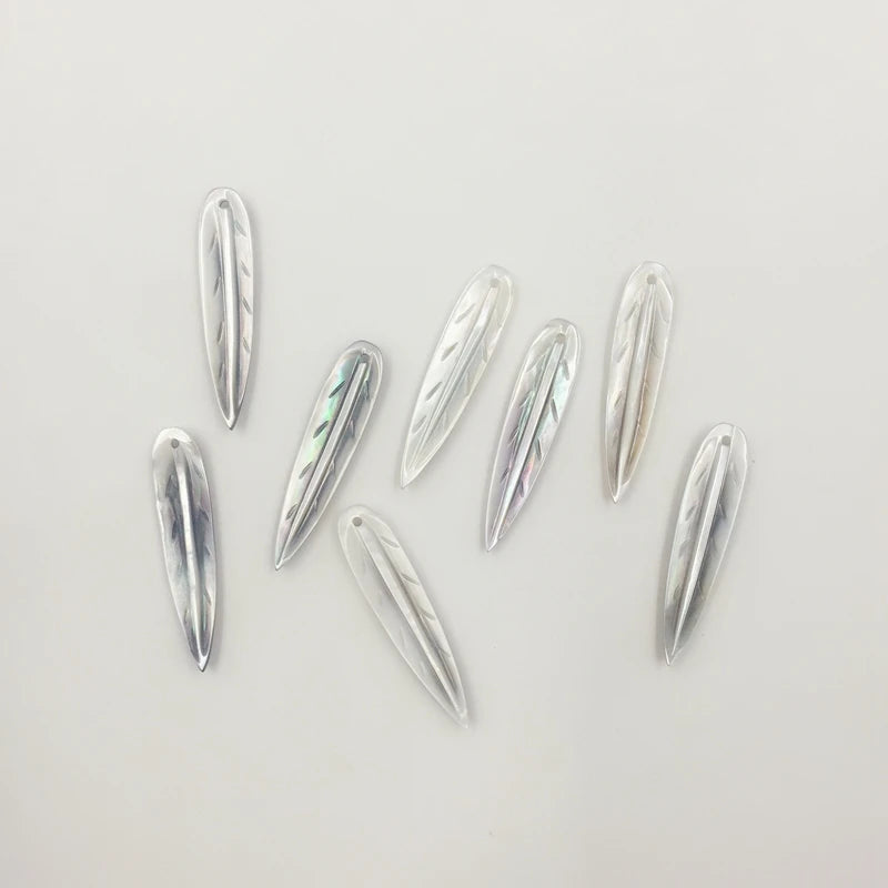 8Pcs Leaf Shape Natural Sea Shell Beads Charms for Jewelry