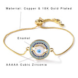 Evil Eye Charm Bracelet with CZ Zircon Stone for Women