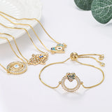 Evil Eye Charm Bracelet with CZ Zircon Stone for Women