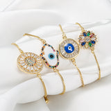 Evil Eye Charm Bracelet with CZ Zircon Stone for Women
