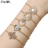 Evil Eye Charm Bracelet with CZ Zircon Stone for Women