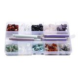 Natural Stone Beads Chips in Box Necklace Jewelry Making Supplies Kit