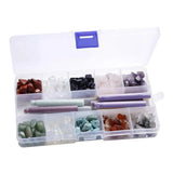 Natural Stone Beads Chips in Box Necklace Jewelry Making Supplies Kit