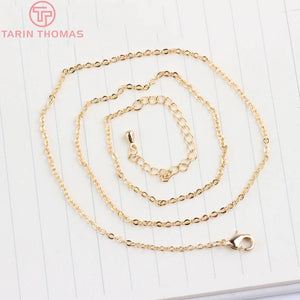 4PCS 45.5CM 24K Plated Finished Necklace Chains