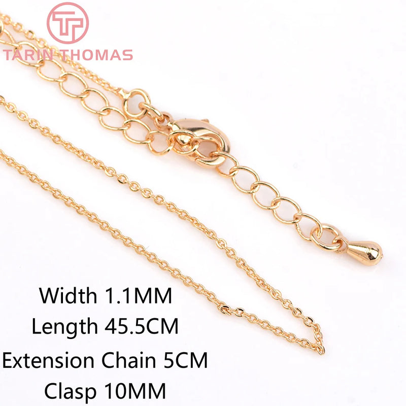 4PCS 45.5CM 24K Plated Finished Necklace Chains