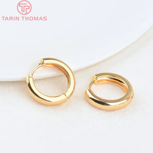 6PCS 16MM Brass Round Earring Hoop Clasp DIY Jewelry Findings