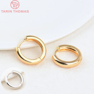 6PCS 16MM Brass Round Earring Hoop Clasp DIY Jewelry Findings