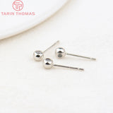 10PCS 4x15MM 24K Brass Rubber Stud Earrings Pins Jewelry Findings