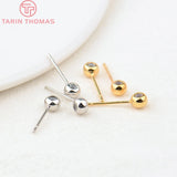 10PCS 4x15MM 24K Brass Rubber Stud Earrings Pins Jewelry Findings