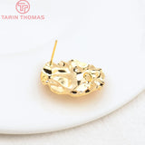 6PCS 18.5MM 23MM 24K Brass Round Stud Earrings DIY Jewelry Findings