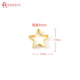 10PCS 17MM Brass Star Circle Charms Pendants DIY Jewelry Findings