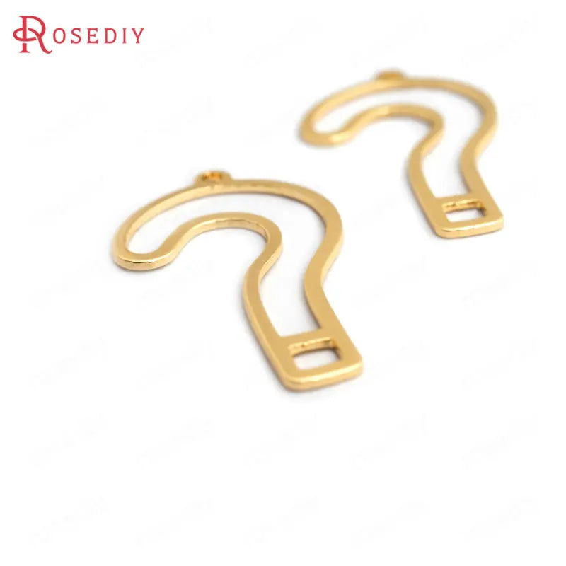 20PCS 26x15MM Brass Mark Charms Pendants DIY Jewelry Findings