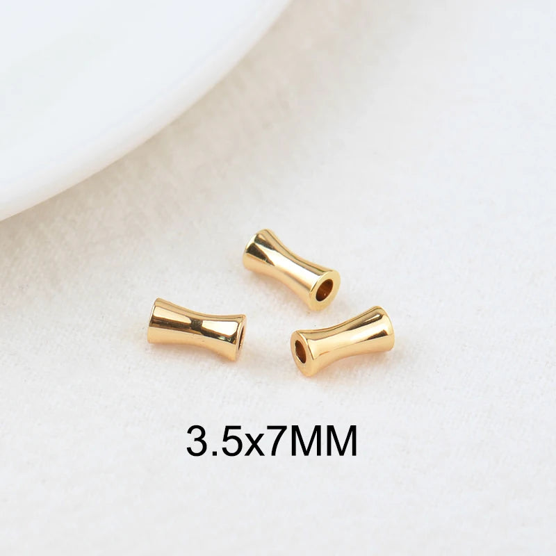 20PCS 5x8MM 24K Plated Brass Spacer Beads Jewelry Accessorie