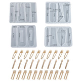 34PCS DIY Hair Pin Clip Making Silicone Resin Molds Kit