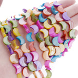 34Pcs 8x11mm Moon Shell Beads Natural Freshwater Loose Spacer Beads