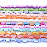 34Pcs 8x11mm Moon Shell Beads Natural Freshwater Loose Spacer Beads