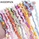 34Pcs 8x11mm Moon Shell Beads Natural Freshwater Loose Spacer Beads