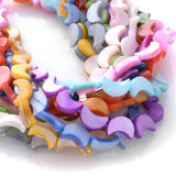 34Pcs 8x11mm Moon Shell Beads Natural Freshwater Loose Spacer Beads