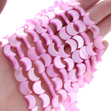 34Pcs 8x11mm Moon Shell Beads Natural Freshwater Loose Spacer Beads