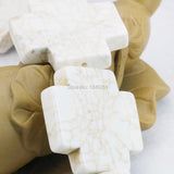 34mm Hot Cross Turkey Stone Loose Beads DIY Howlite Ornaments 15inch