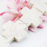 34mm Hot Cross Turkey Stone Loose Beads DIY Howlite Ornaments 15inch