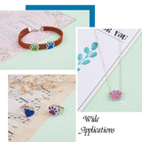 34pcs Enamel Slider Charms Large Hole Beads Platinum Mixed