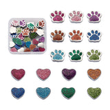 34pcs Enamel Slider Charms Large Hole Beads Platinum Mixed