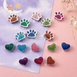 34pcs Enamel Slider Charms Large Hole Beads Platinum Mixed