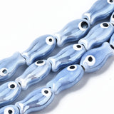 34pcs Fish Shape Glazed Porcelain Ceramic Beads for DIY Jewelry Making