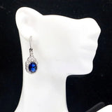Real Red Ruby Tanzanite CZ Wedding Earrings